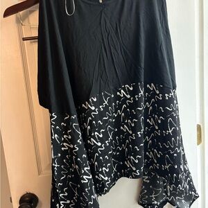 Patrizia Luca Asymmetrical Black and White Blouse